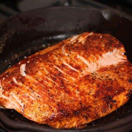 Broiled Salmon right after I took it out of the oven. Broiled on both sides.