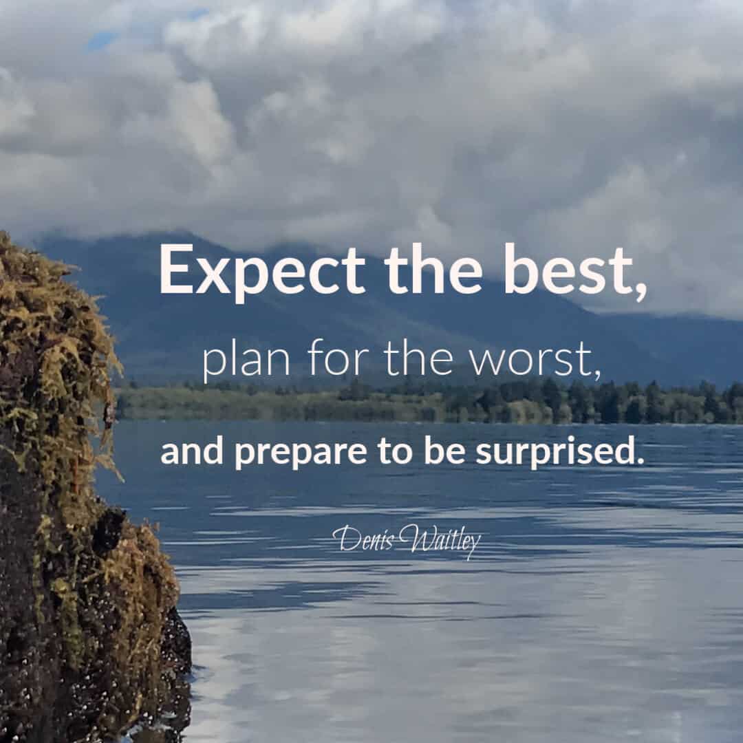 Expect the best, plan for the worst, and prepare to be surprised. - Denis Waitley