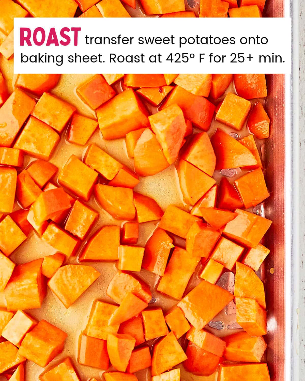 Process Step: Roast sweet potatoes.