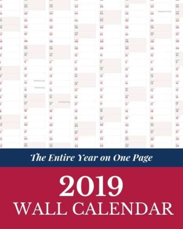Free 2019 Printable Calendar - The Entire Year on one page. Learn how to print the 2019 calendar.