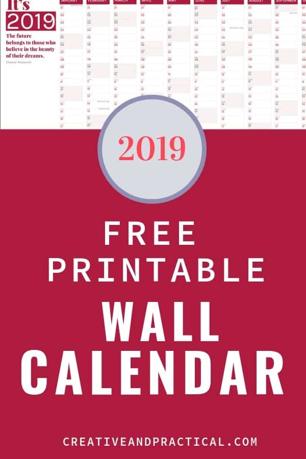 2019 Wall Calendar. - The entire year on one page! Use the 2019 Wall Calendar to plan your entire year! ✍︎ #calendar #freeprintable #printable #easyplanning #planner #freecalendar  | cheerfulcook.com via @cheerfulcook