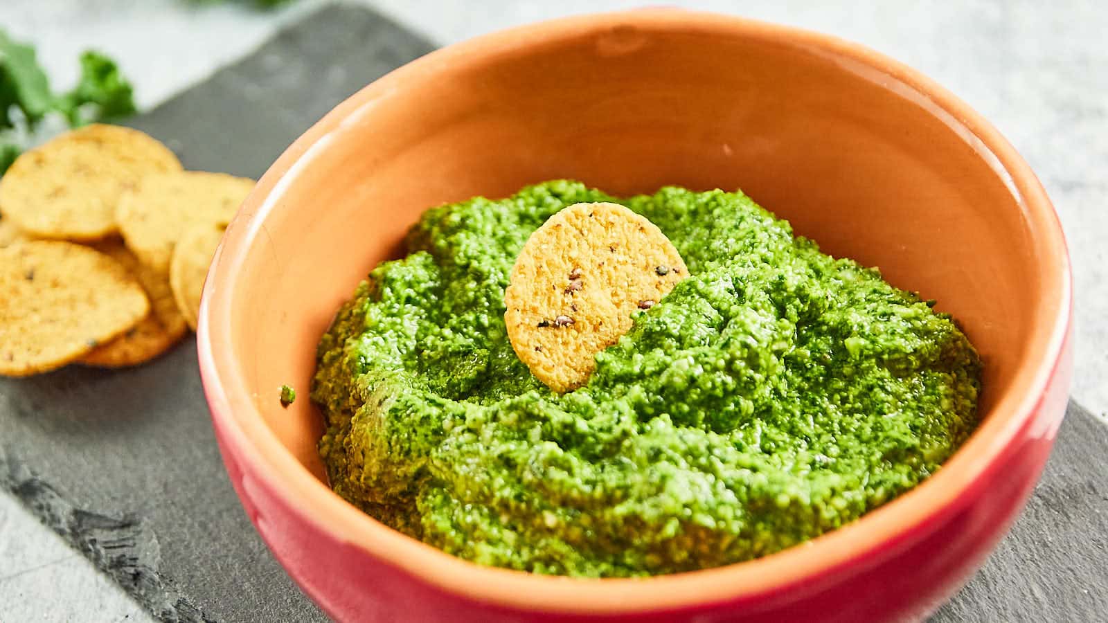 Kale Pesto Dip recipe by Cheerful Cook.