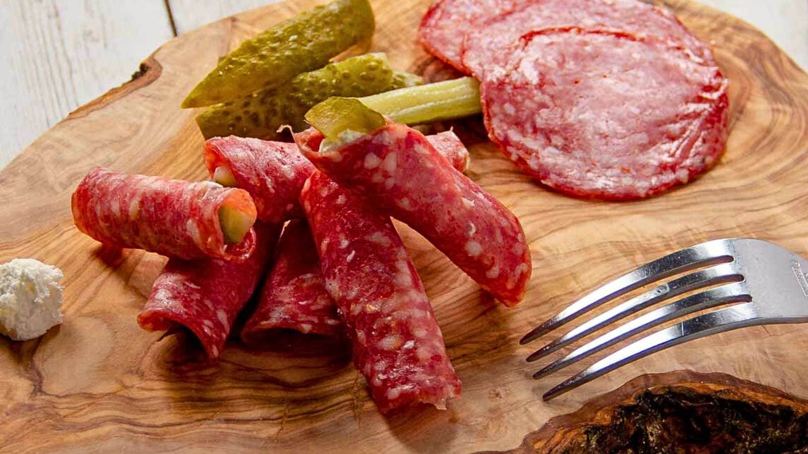 Salami Roll-Up recipe by Cheerful Cook.