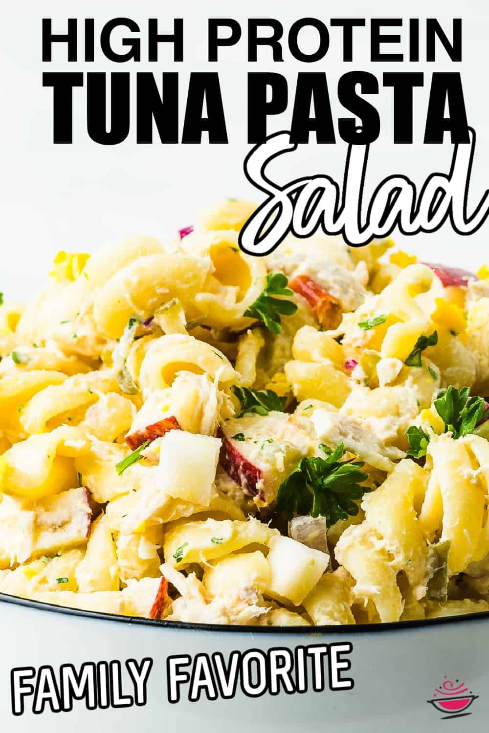 Tuna Pasta Salad - Perfect lunch salad that you can prep the day before. Sweet and savory and full of protein! #cheerfulcook #tuna #tunapastasalad #easyrecipe #lunch @sidedish ♡ cheerfulcook.com via @cheerfulcook