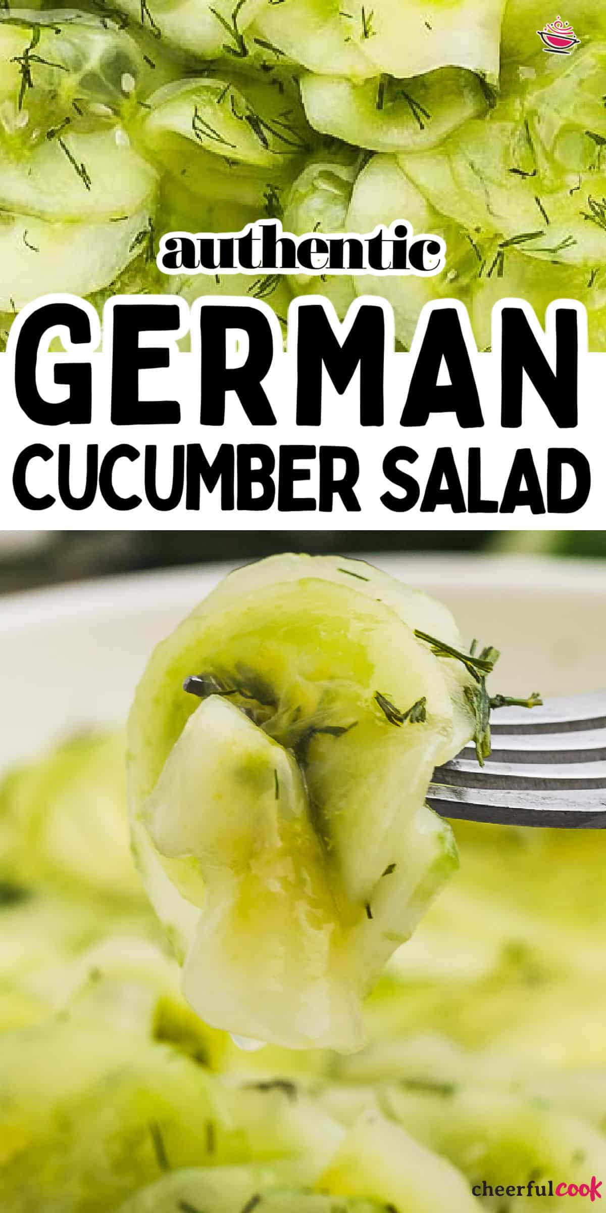 This refreshing German Cucumber Salad recipe. With just a handful of ingredients, it's both light, sweet, tart, and incredibly delicious. #cheerfulcook #cucumber #Oma #German #sidesalad #Germanfood ♡ cheerfulcook.com via @cheerfulcook