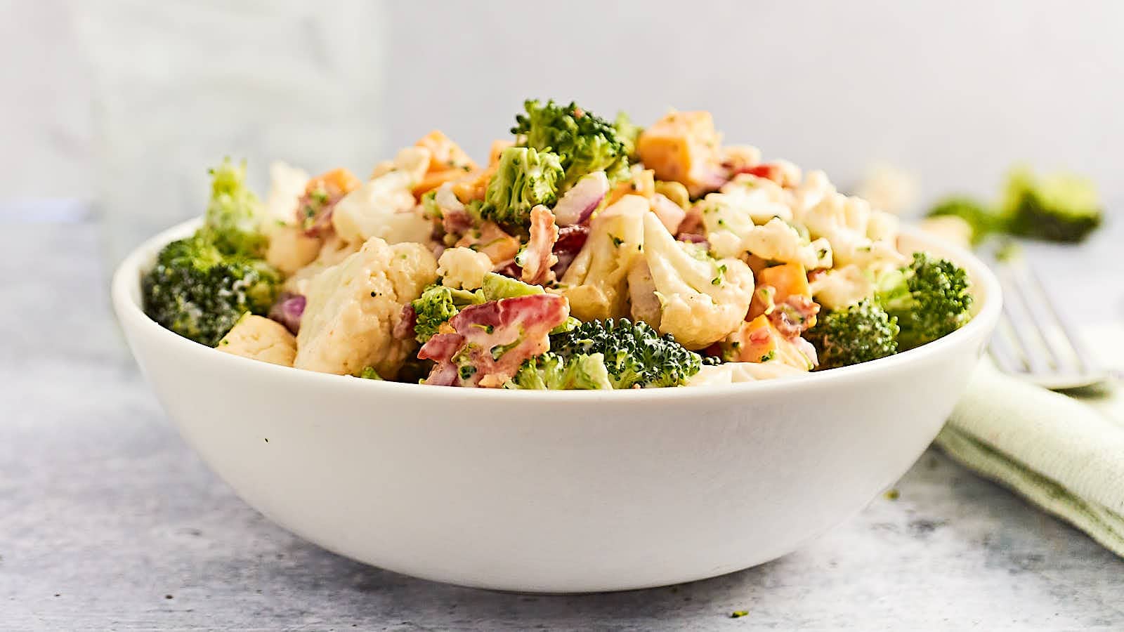 Broccoli Cauliflower Salad recipe by Cheerful Cook.