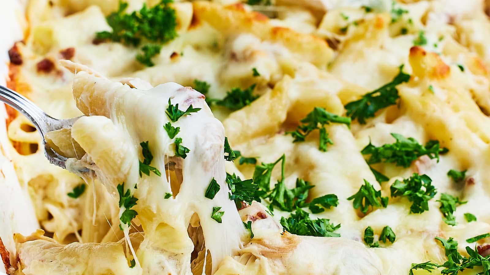 Chicken Bacon Ranch Casserole recipe by Cheerful Cook.
