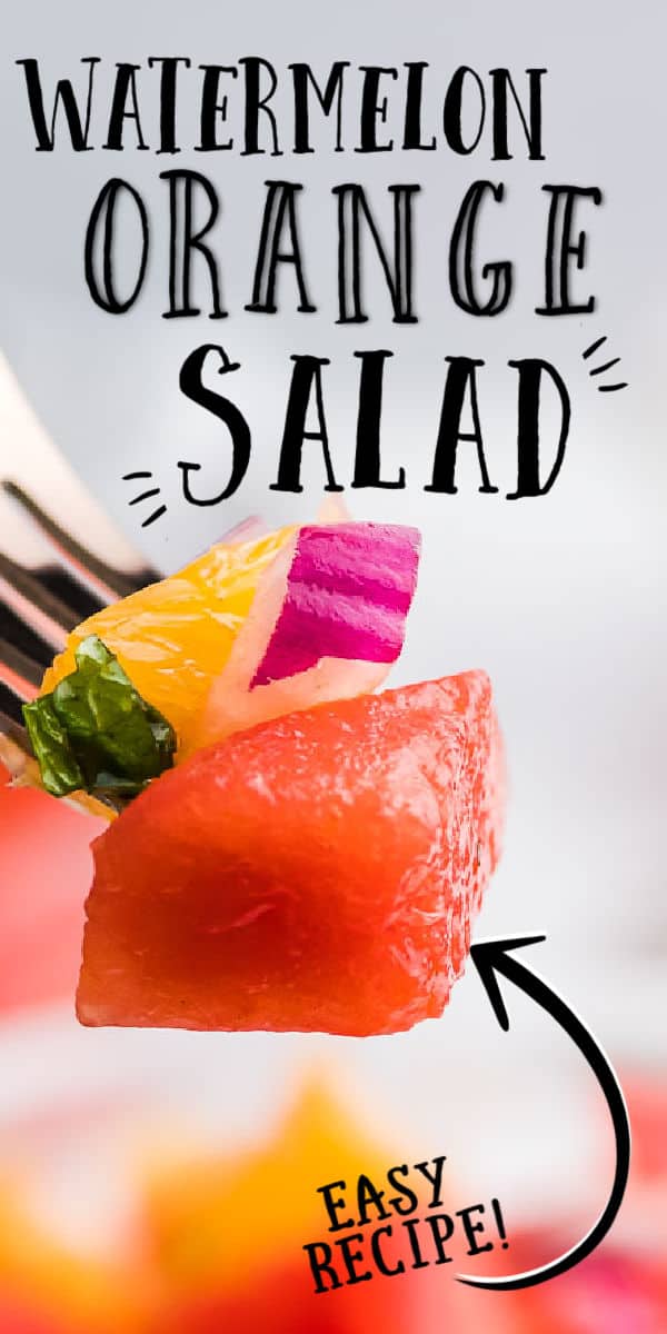 Watermelon and Orange Salad is incredibly refreshing. Perfect for hot summer days. #watermelon #salad #summersalad #nosugar #potluck #party #foracrowd ♡ cheerfulcook.com via @cheerfulcook