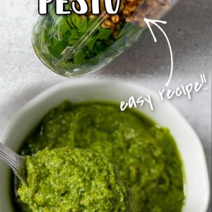 Creamy and slightly milder than basil pesto. You can make this pesto in about 5 minutes. Perfect for dips, pasta, dressings, bruschetta, flatbread, and so many other dishes.