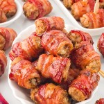 A bowl of Bacon Stuffing Rolls.