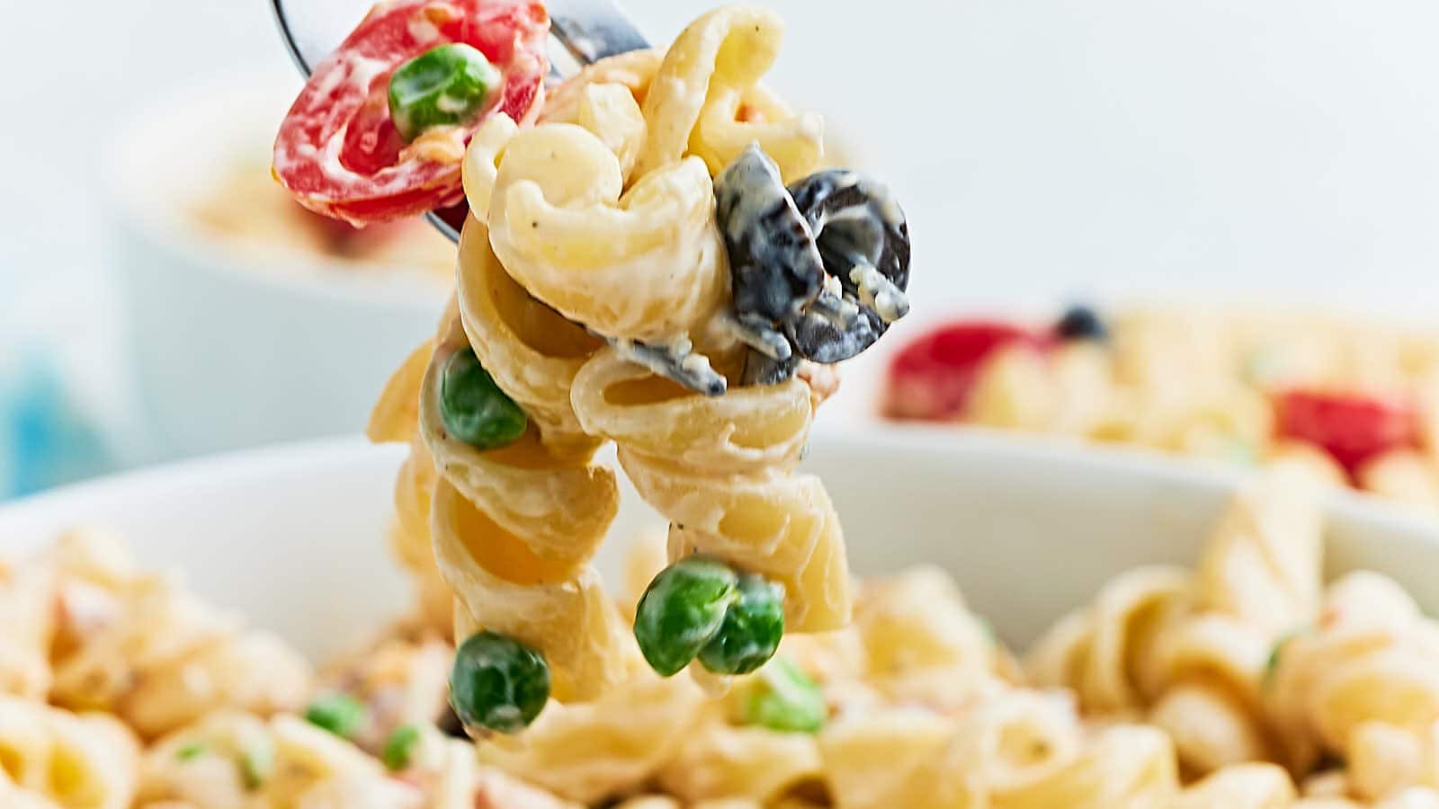 Bacon Ranch Pasta Salad recipe by Cheerful Cook.