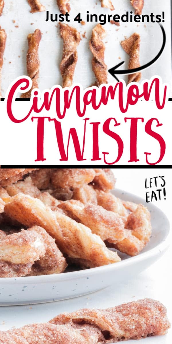 These homemade cinnamon twists are sweet, buttery, crunchy and quite simply addicting. Best of all you'll just need 4 simple ingredients. #cheerfulcook #baking #cinnamon #dessert via @cheerfulcook