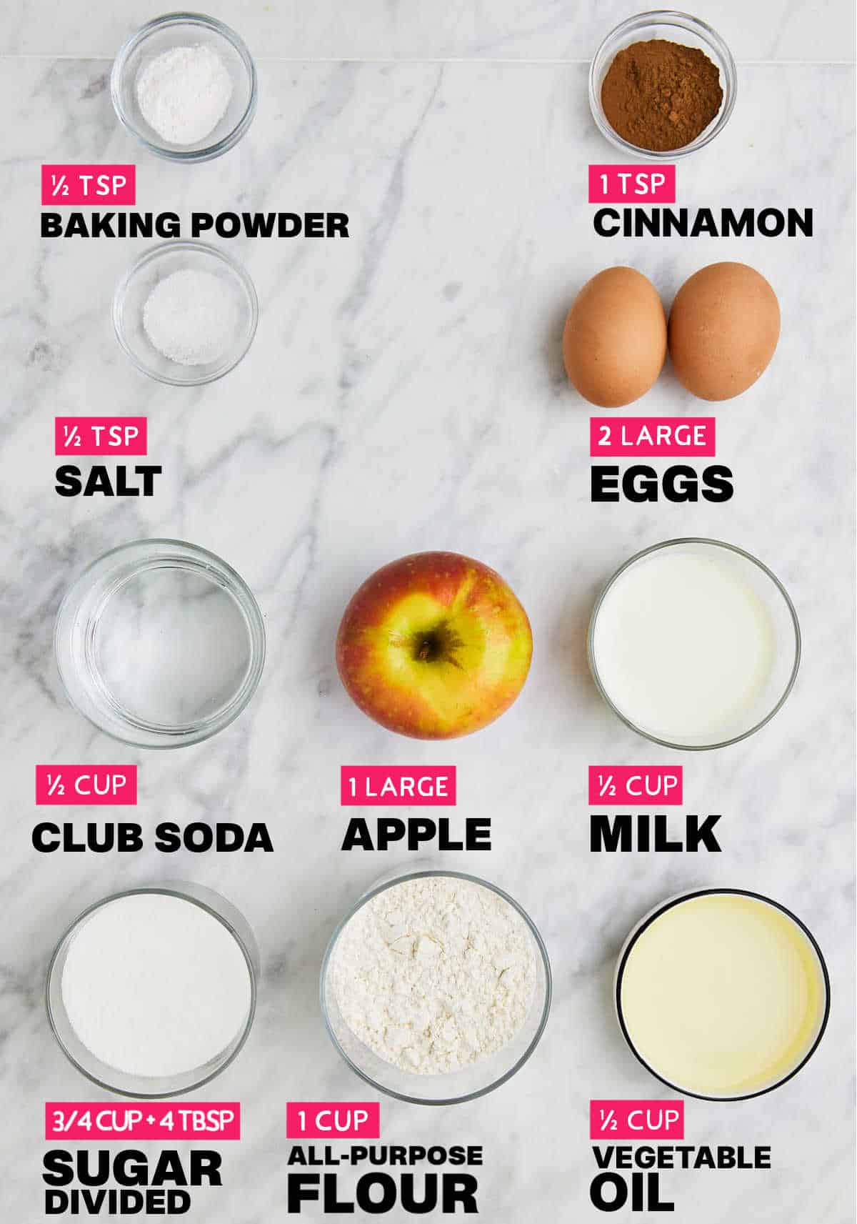 Ingredients for the German Apple Pancakes.