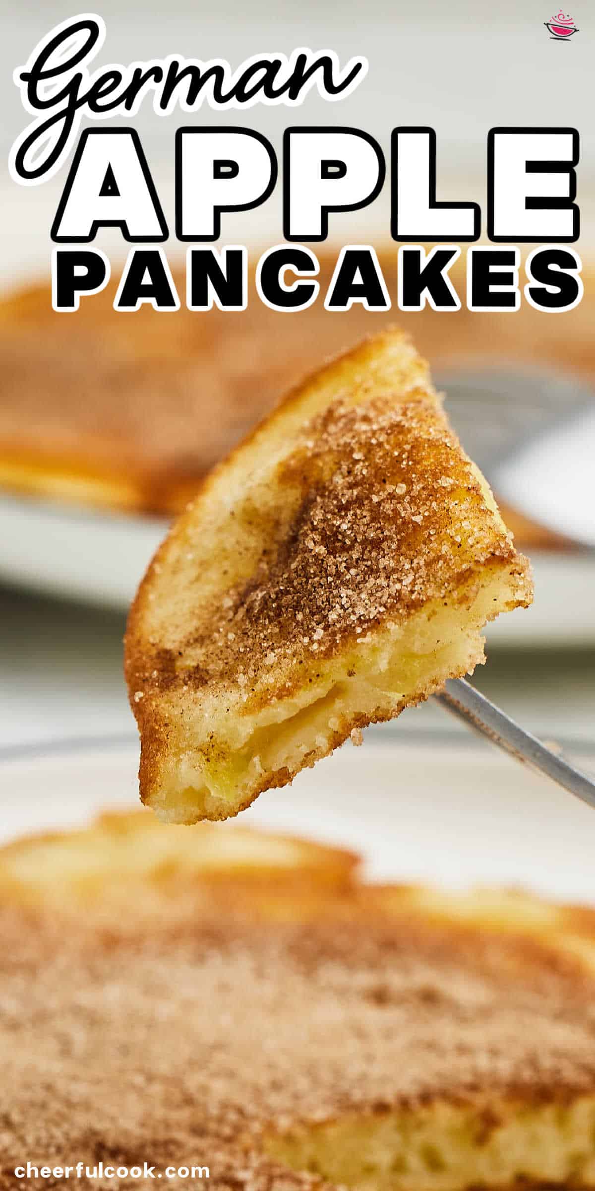 'Apfelpfannkuchen' are traditional German apple pancakes that are light and airy, filled with tender apples, and drizzled with cinnamon sugar. #cheerfulcook #apfelpfannkuchen #breakfast #pancakes #omas #airy #video ♡ cheerfulcook.com via @cheerfulcook