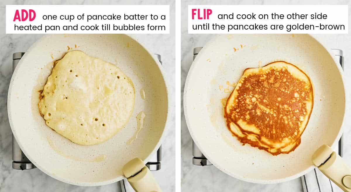 STEP: Cook pancakes in vegetable oil on both sides.