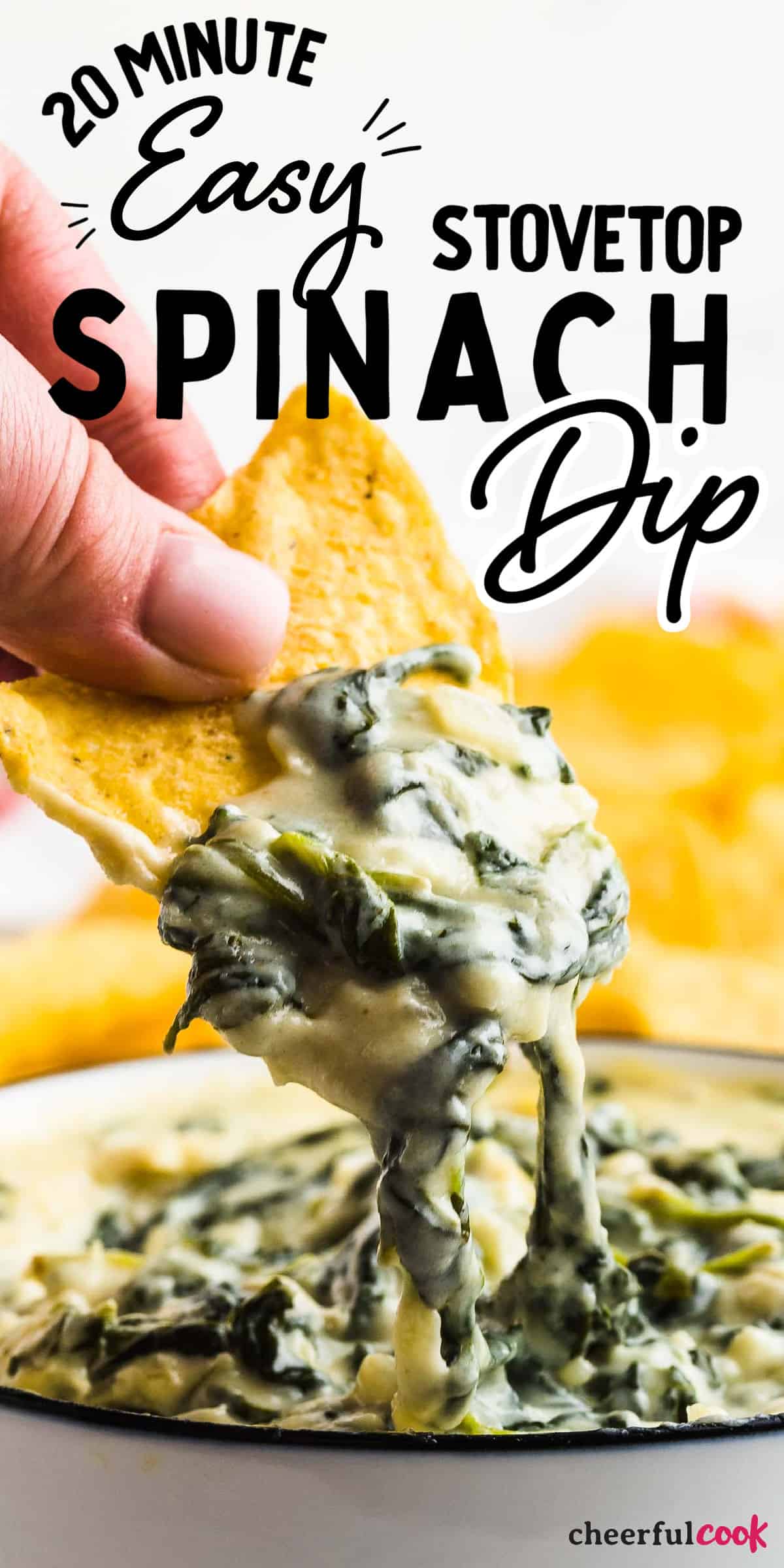 There's a reason Spinach Dip is such a popular party dip. Using just simple and fresh ingredients takes this classic party dip to the next level. Rich and creamy, this spinach dip is perfect for dipping tortilla chips or (oven-roasted) sliced baguette. #cheerfulcook #appetizer #dip #shared #recipe ♡ cheerfulcook.com via @cheerfulcook