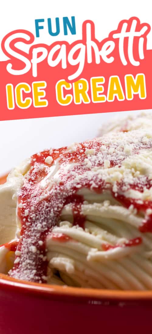 Spaghetti Ice Cream is a fun and easy to make German ice cream treat that is as much fun to make as it is to eat! #cheerfulcook #spaghettieis #icecream #germany #dessert ♡ cheerfulcook.com via @cheerfulcook