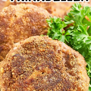 Frikadelen is a traditional German dish consisting of meatballs made from ground beef or pork, onions, breadcrumbs, and spices.