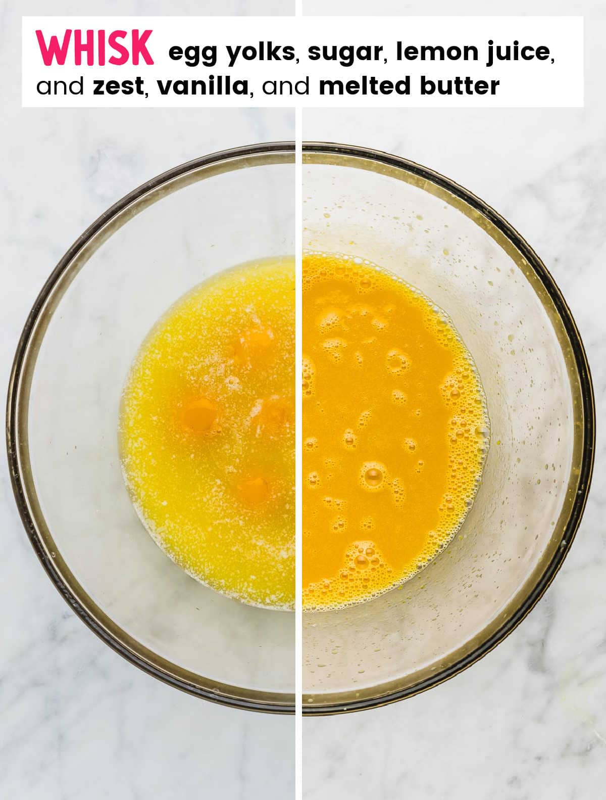 Process Step: Beat egg yolks, vanilla, sugar, and lemon.