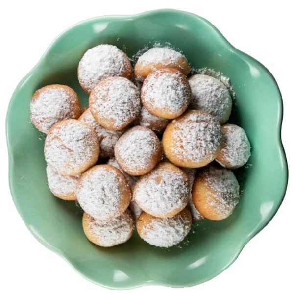 A bowl of freshly baked key lime cookies