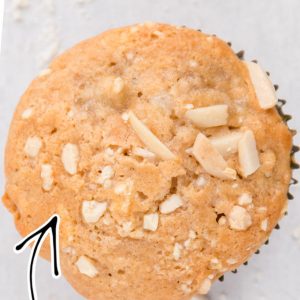 A freshly baked banana bread muffin - made with just 8 ingredients