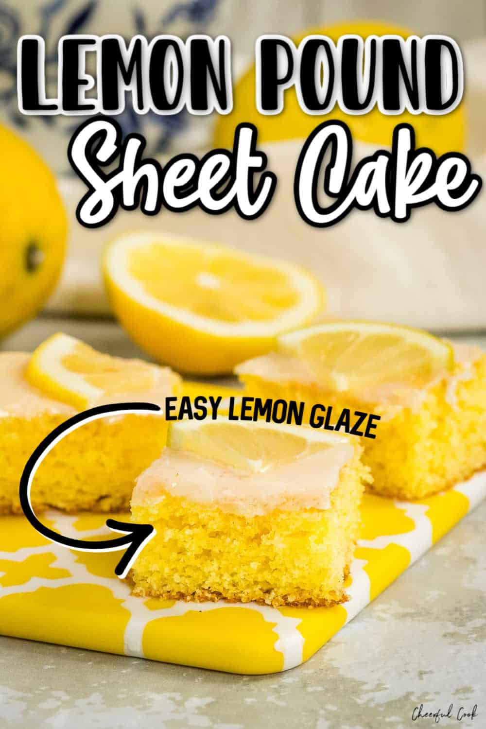 Light and airy, sweet and moist this lemon infused glazed German Pound Cake is incredibly delicious and easy to make. #cheerfulcook #german #lemon #poundcake #sheetcake #withglazeeasy ♡ cheerfulcook.com via @cheerfulcook