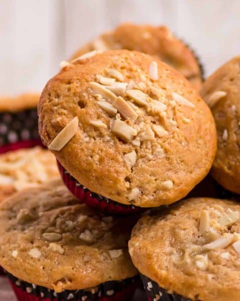 A plate of freshly baked Banana Bread Muffins