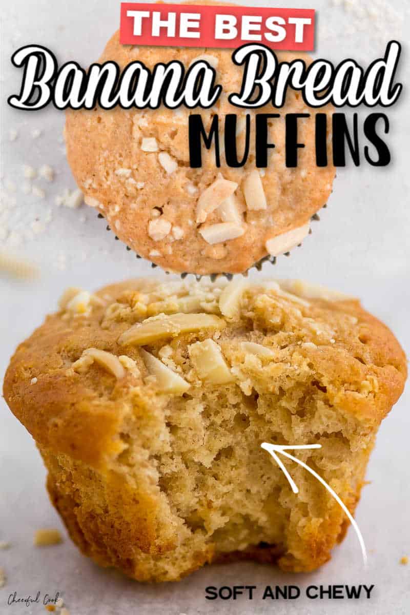 banana bread muffin from the top and the side