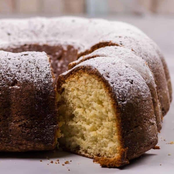Freshly baked German bundt cake