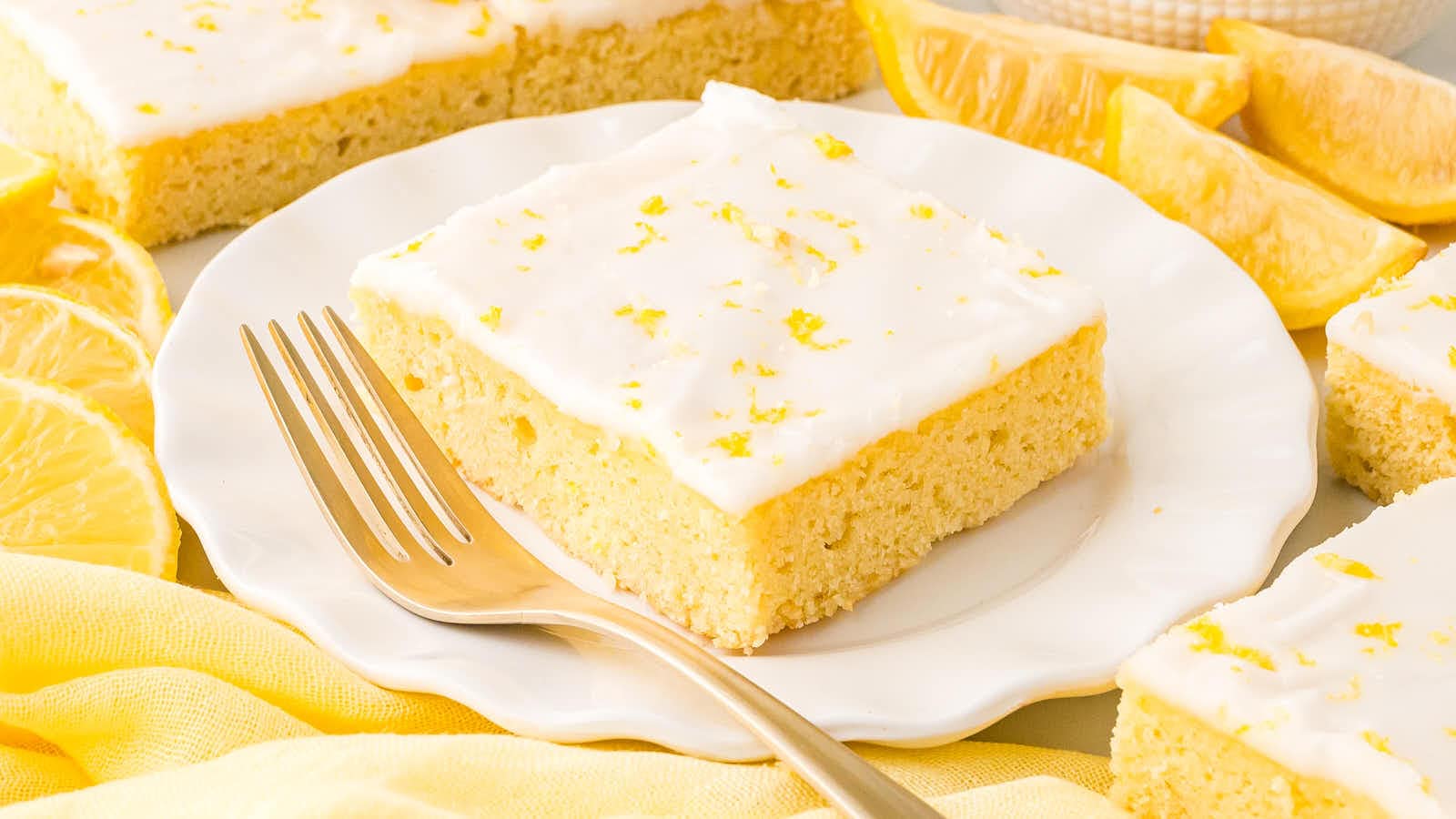 German Lemon Sheet Cake recipe by Cheerful Cook..