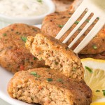 A forkful of Tuna Cakes.