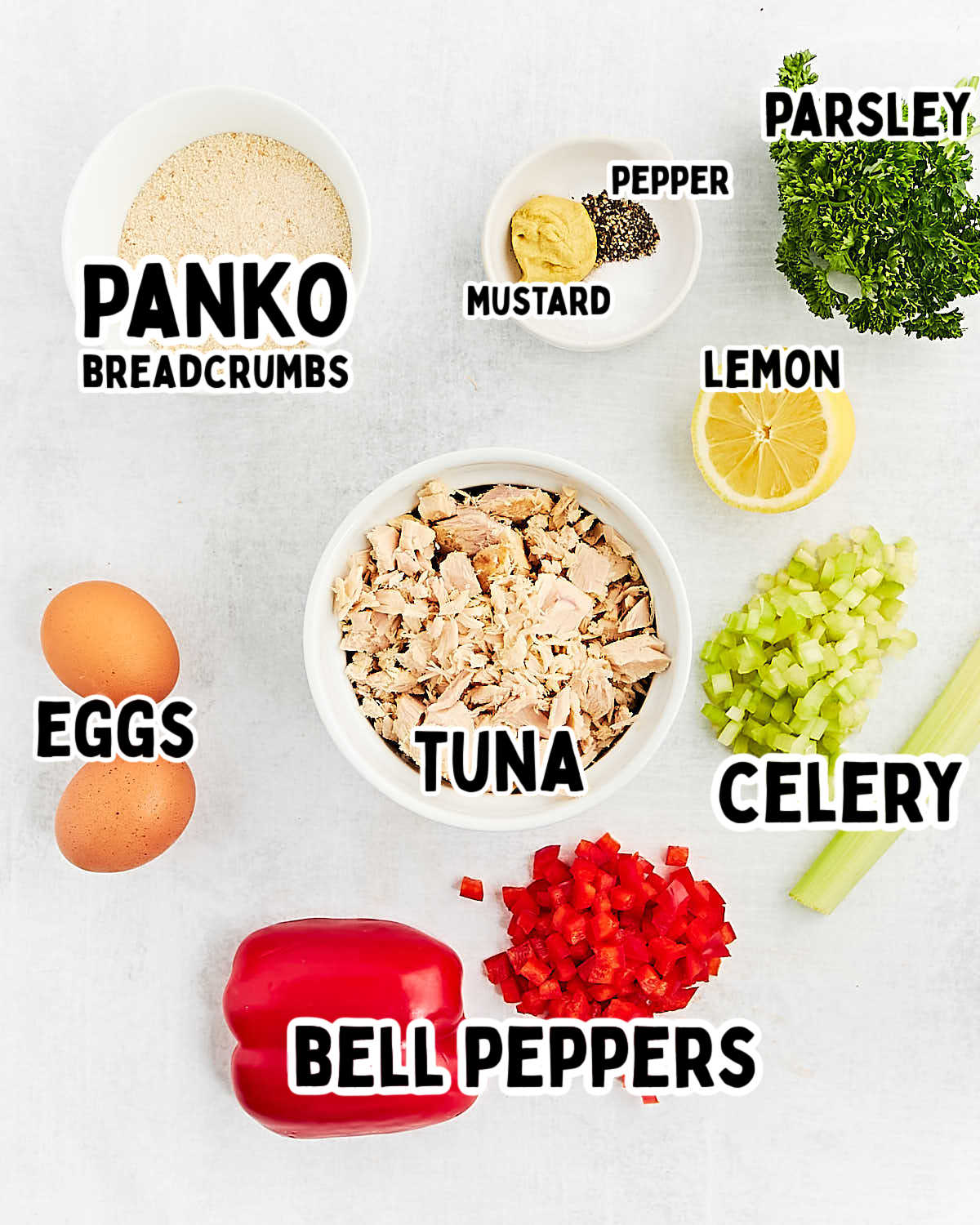 Ingredients needed to make Tuna Croquettes.