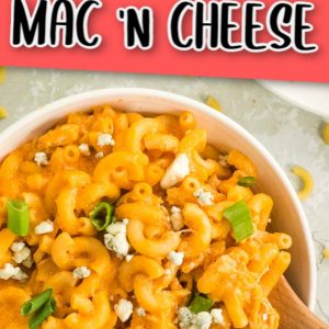 Creamy spicy Mac and Cheese with Buffalo Chicken