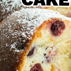German Sponge Cake with Almonds and Cherries