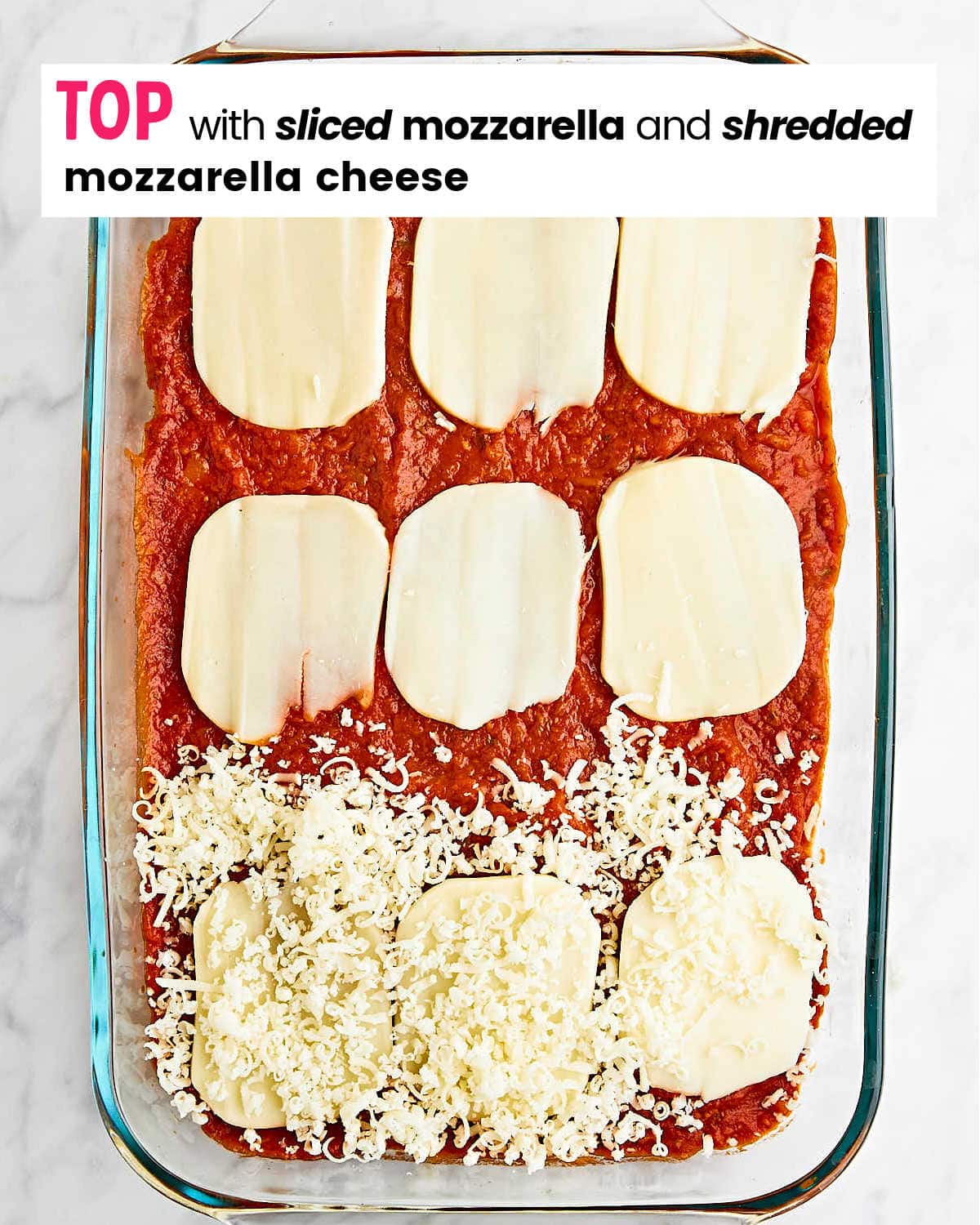 Process Step: Top with mozzarella cheese.