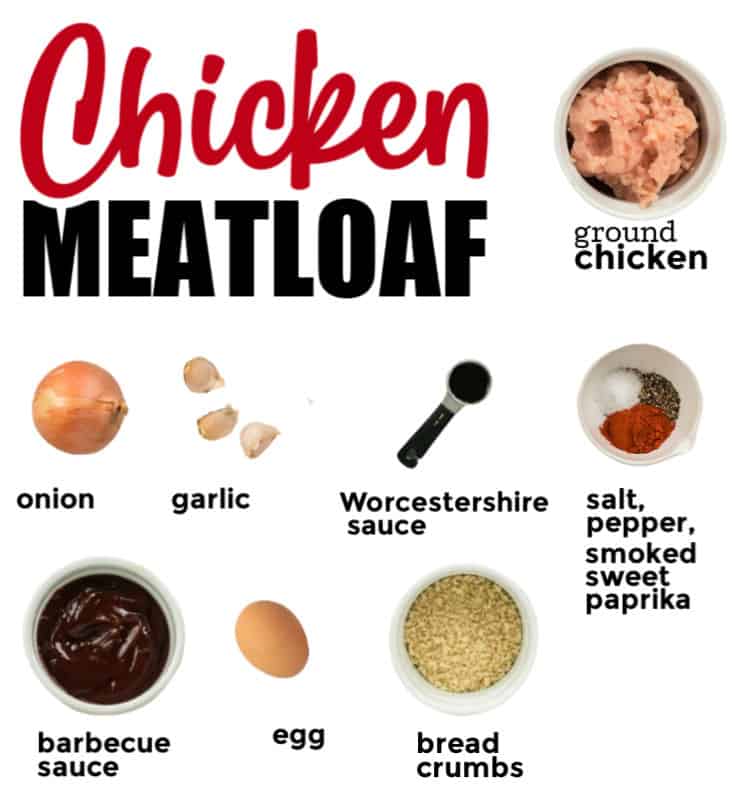 Ingredients needed to make Chicken Meatloaf