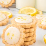 A stack of freshly baked Lemon Shortbread Cookies.