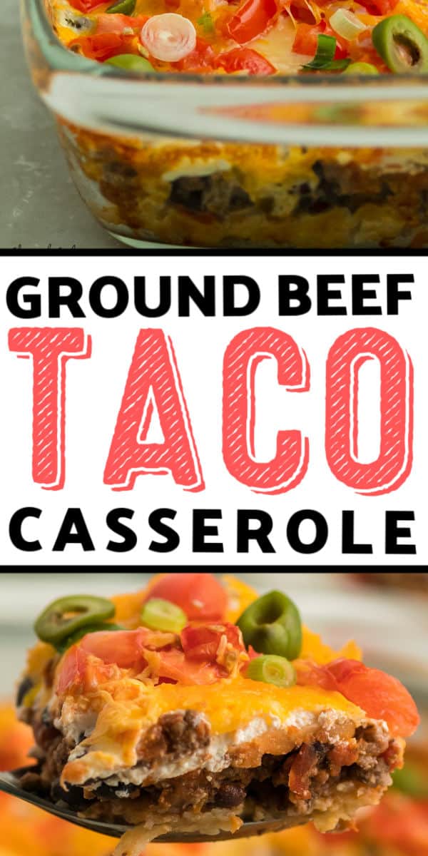 Spice up taco night with this easy Taco Casserole recipe! Even the kids at the table will be asking for seconds of this spin on a Mexican favorite. #cheerfulcook #casserole #taco #comfortfood ♡ cheerfulcook.com via @cheerfulcook