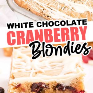 Easy White Chocolate and Cranberry Blondies