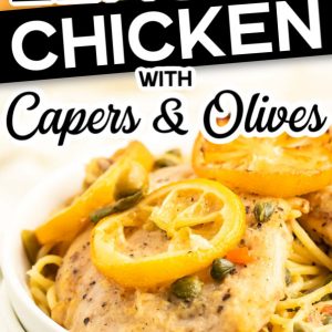 Homemade Lemon Chicken with capers and olives
