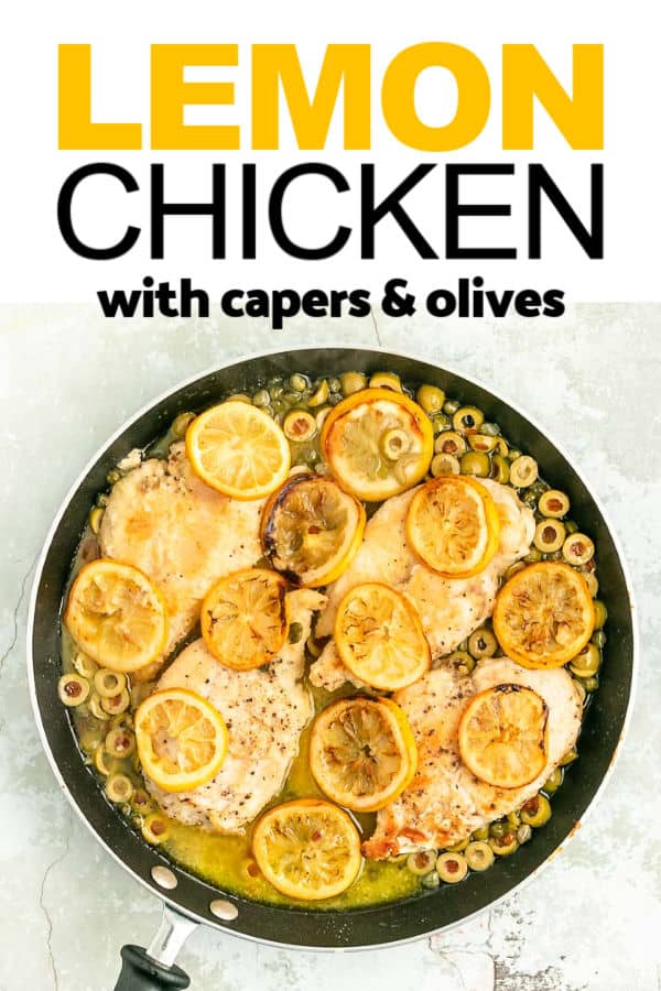 Lightly crusted, tender, pan fried chicken in a caper and olive butter sauce topped with roasted slices of lemon. Impressive, easy to make, and incredibly delicious. #cheerfulcook #lemonchicken #recipe #pasta #butter  via @cheerfulcook
