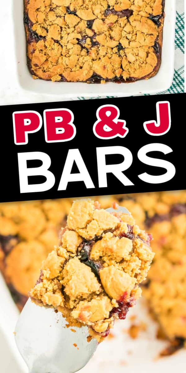 Buttery, crumbly, and chewy these PB & J dessert bars are a real treat - and not just for kids! #cheerfulcook #pbj #peanutbutter #dessert #dessertbars #jelly via @cheerfulcook