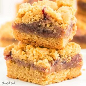 closeup of stacked Peanut Butter and Jelly Bars