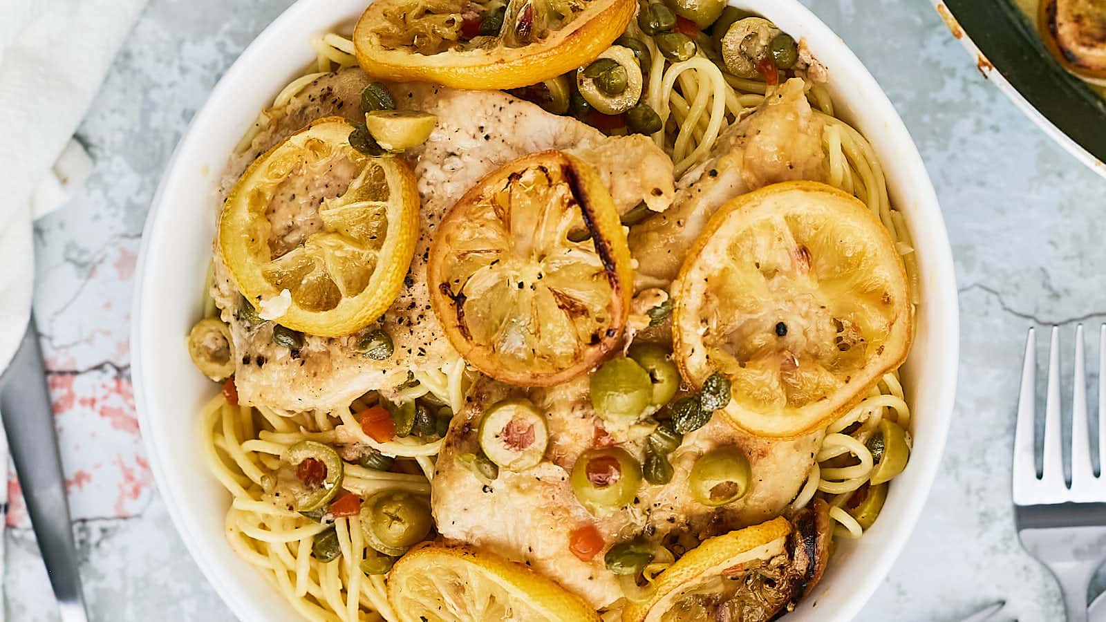 Roasted lemon Chicken with Capers And Olives recipe by Cheerful Cook.