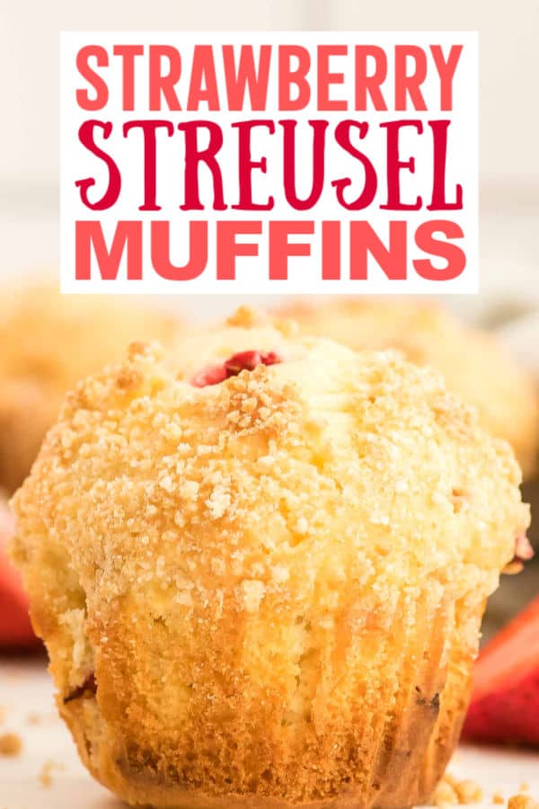 Celebrate strawberry season with this easy Strawberry Streusel Muffin recipe. Refreshing, juicy strawberries in a moist, tender batter, topped with a crunchy, buttery crumble. Perfect for breakfast or a midday snack. #cheerfulcook #muffins #strawberries #easy #homemade #streusel #breakfast via @cheerfulcook