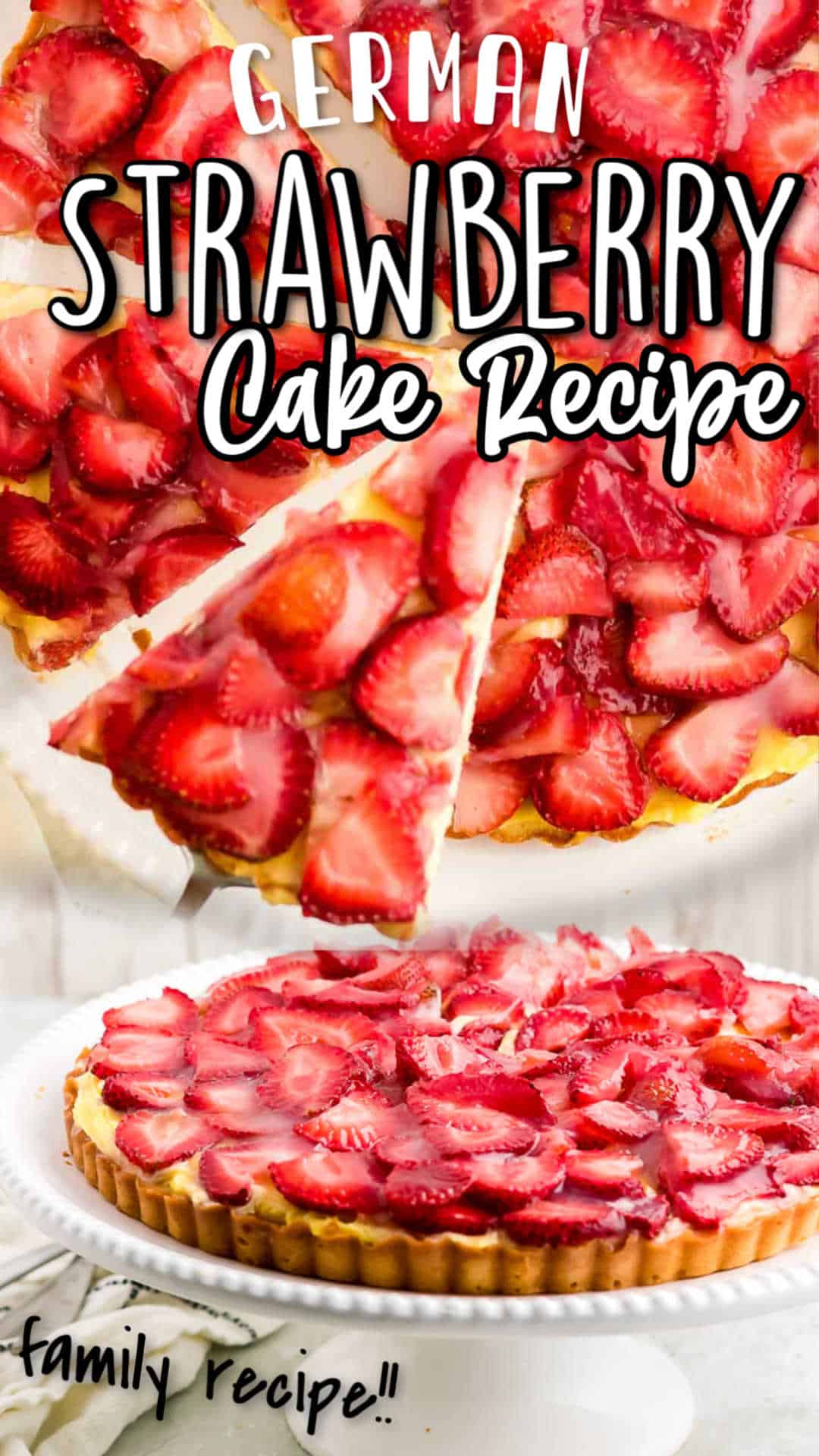 Strawberry Torte is a classic German summer dessert. A light, airy, moist sponge cake with a vanilla pudding cream filling and topped with fresh, juicy glazed strawberries. #cheerfulcook #strawberry #torte #erdbeerkuchen #Germanfood ♡ cheerfulcook.com via @cheerfulcook