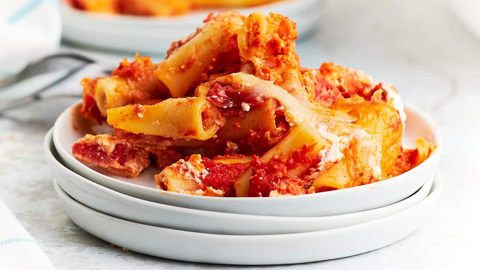 Baked Ziti recipe by Cheerful Cook.