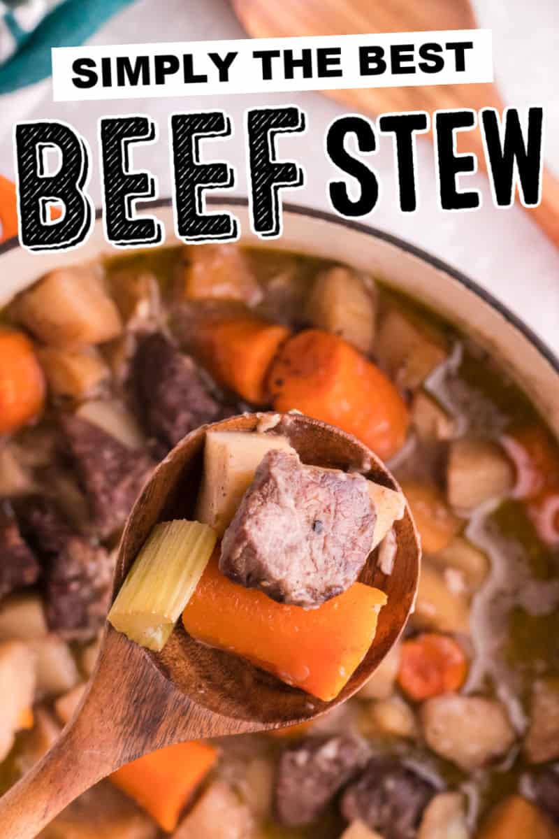 This melt-in-your-mouth Beef Stew is bursting with flavor and texture. Tender beef is simmered to perfection in a roasted garlic red wine beef broth. Adding a medley of root vegetables and potatoes, make this stew an incredibly hearty, satisfying comforting meal. #cheerfulcook #beefstew #rutabaga #rootvegetables  via @cheerfulcook