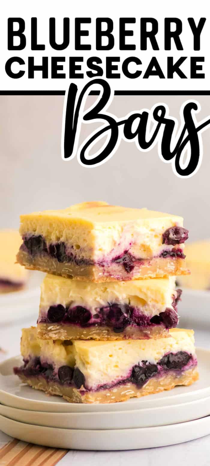 Impress your family and friends with these moist, creamy, and crunchy Blueberry Cheesecake Bars. They are delicious, refreshing, and easy to make summer dessert. #cheerfulcook #cheesecake #bars #blueberries #summerdessert #recipe  via @cheerfulcook