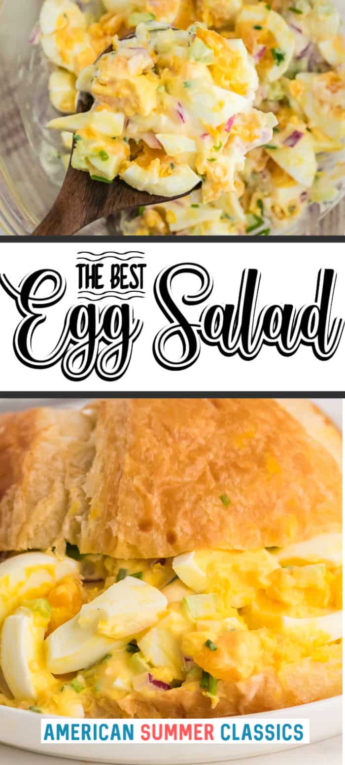 This high protein, creamy egg salad combines perfectly hard-boiled eggs with crunchy bits of celery and red onion in a zesty mayonnaise dressing. #cheerfulcook #eggsalad #sandwich #easy #recipe via @cheerfulcook